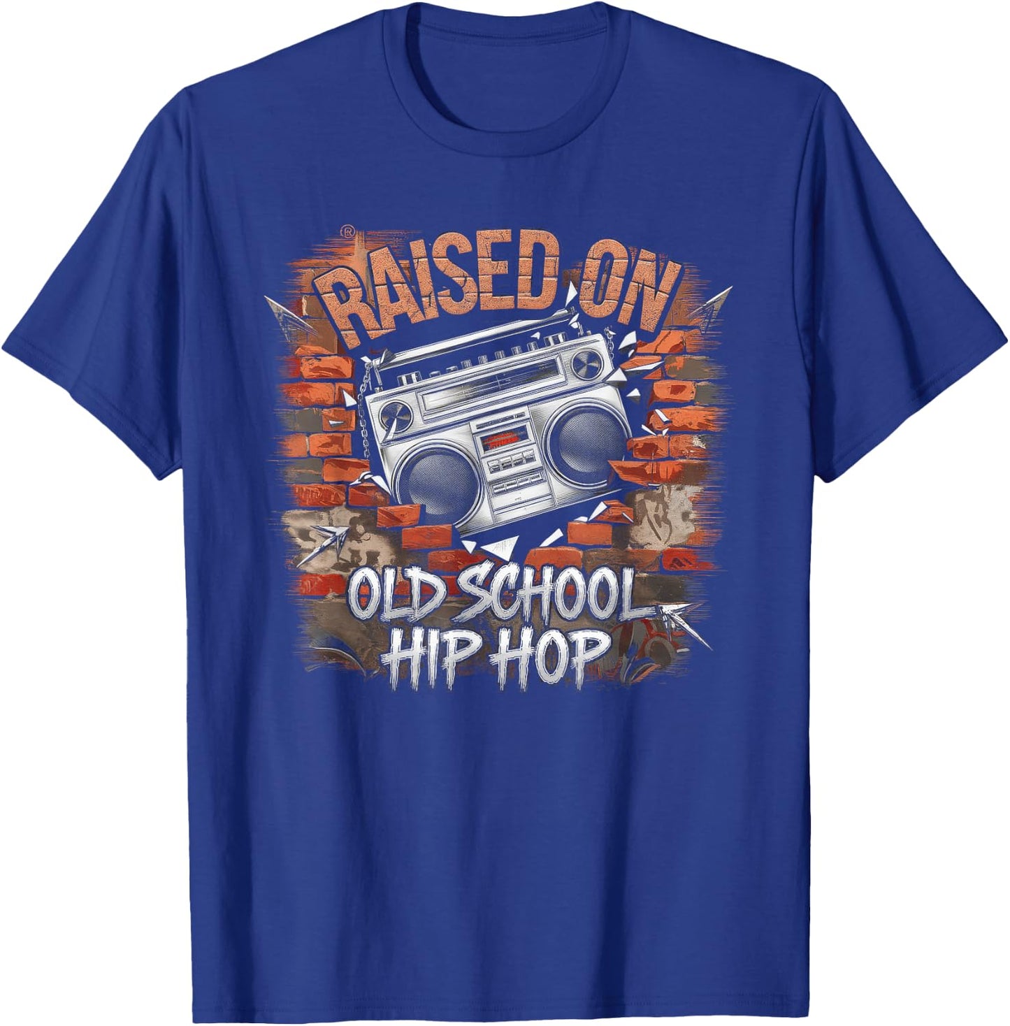 Raised ON Old School Graffiti Rap Hip HOP Cassette T-Shirt - T-Shirt | Royal