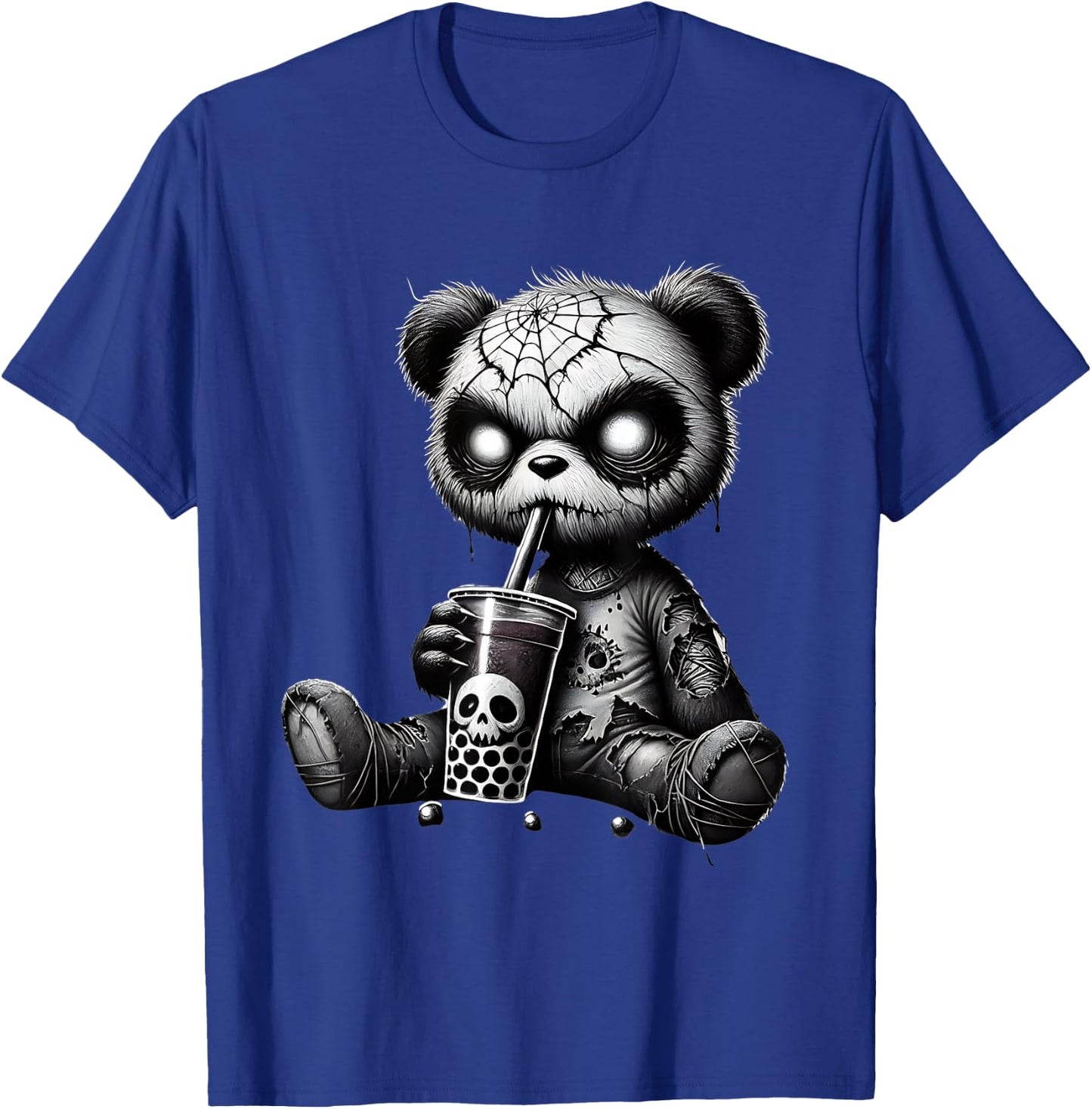 Creepy Panda Bubble Tea Halloween T-Shirt - T-Shirt | Royal