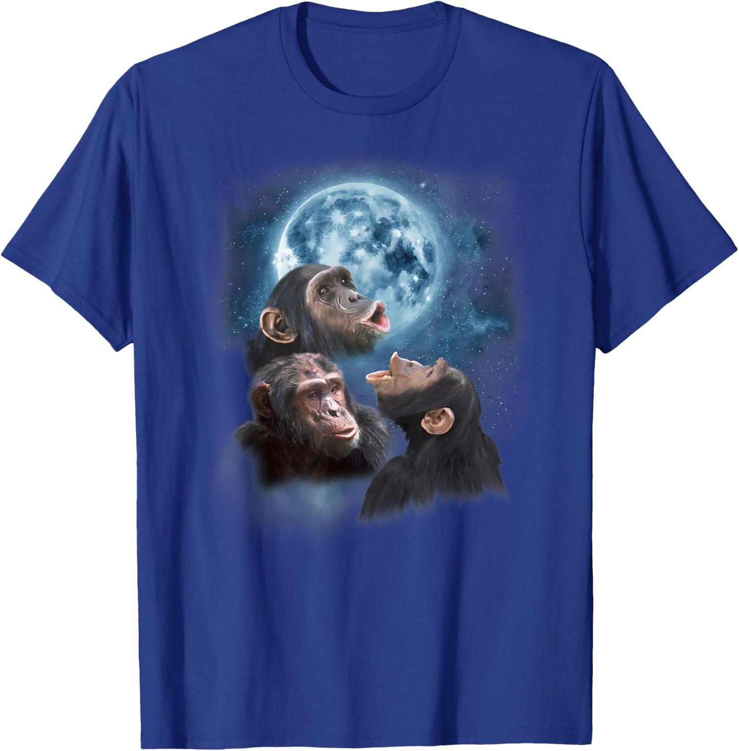 Howling at the Moon Shirt - Funny Chimpanzee Shirt - Chimp T-Shirt - T-Shirt | Royal