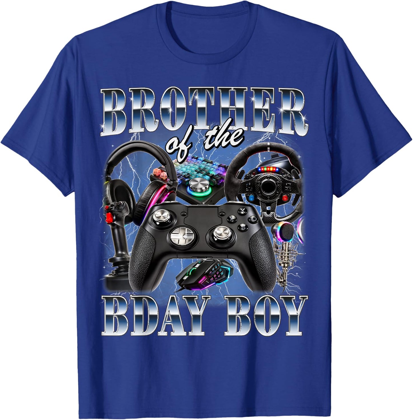 Brother of The Birthday Boy Gamer 90s Style Video Game T-Shirt - T-Shirt | Royal