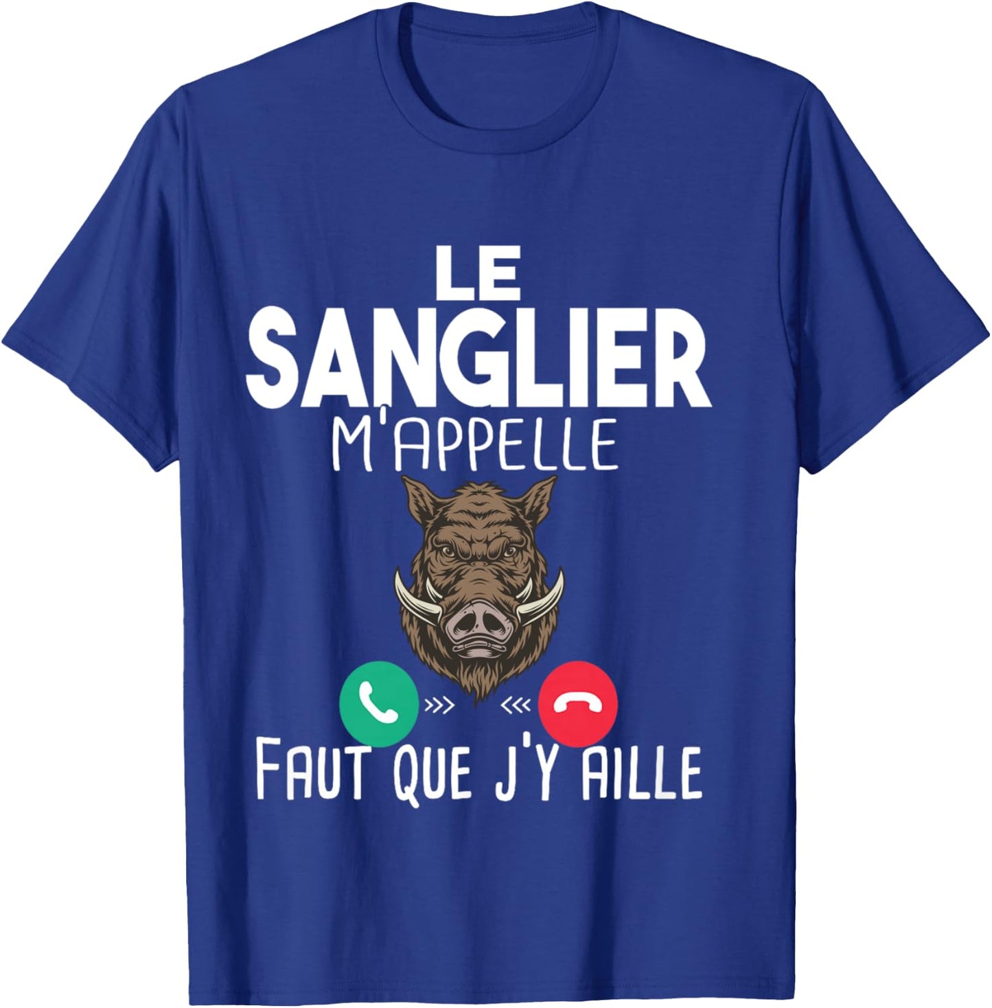 Boar Hunting Hunting Man Gift Humour Rifle Call Long Handle T-Shirt - T-Shirt | Royal