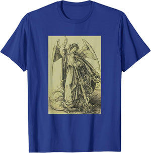 Archangel Michael Piercing Dragon Satan Martin Schongauer T-Shirt - T-Shirt | Royal