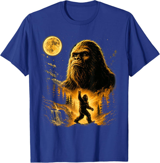 Bigfoot Howling to The Moon Meme Sasquatch Gifts T-Shirt - T-Shirt | Royal