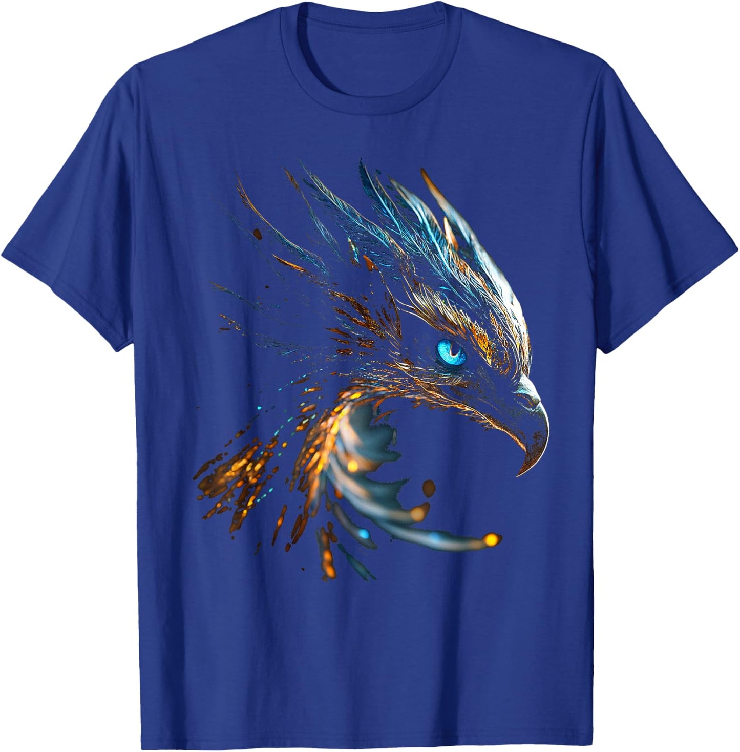 Phoenix Mythical Motif Fantasy Art Blue Eyes Phoenix , black T-Shirt - T-Shirt | Royal