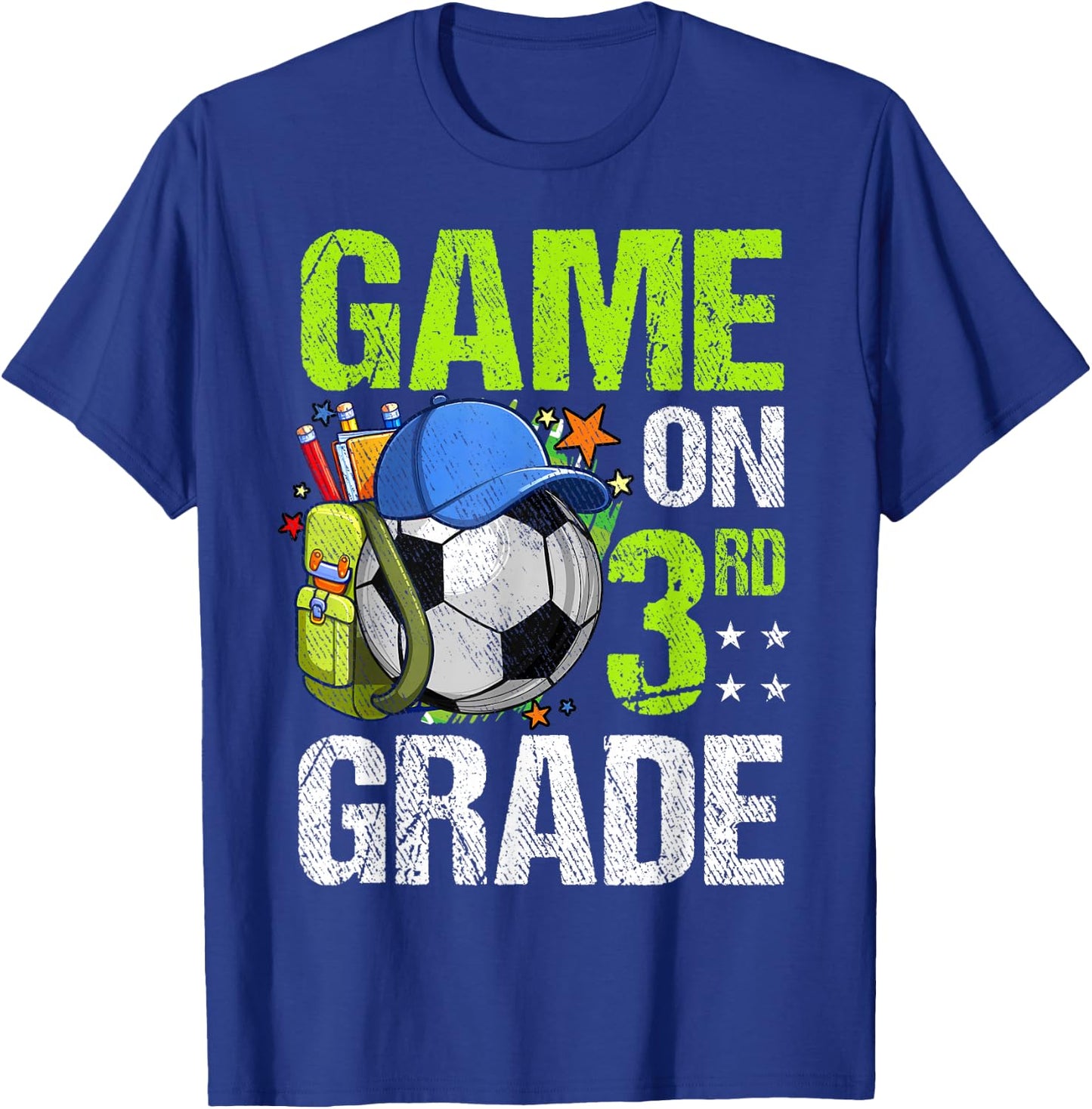 Game On 3rd Grade Soccer Back To School Boy Girl Kids Gift T-Shirt - T-Shirt | Royal