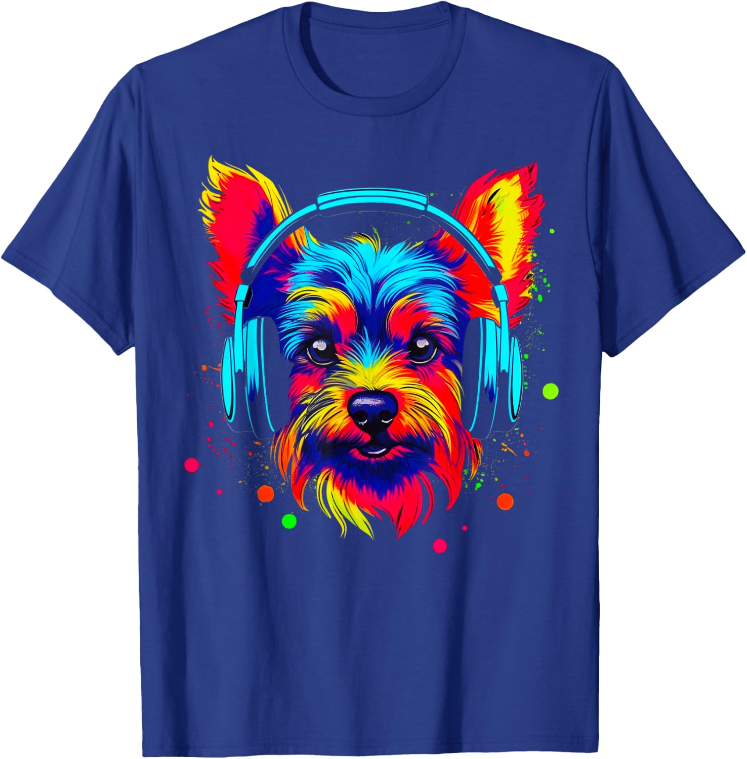 Yorkie Dog Yorkshire Terrier DJ T-Shirt - T-Shirt | Royal