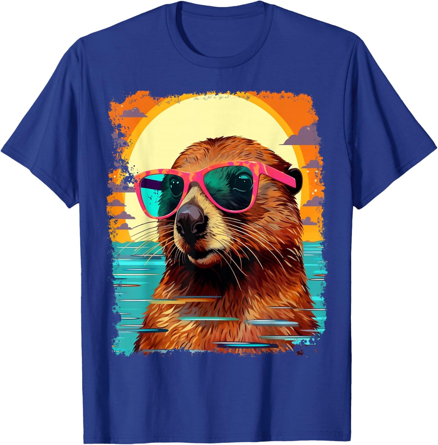 Pop Art Colorful Hawaiian Beaver T-Shirt - T-Shirt | Royal