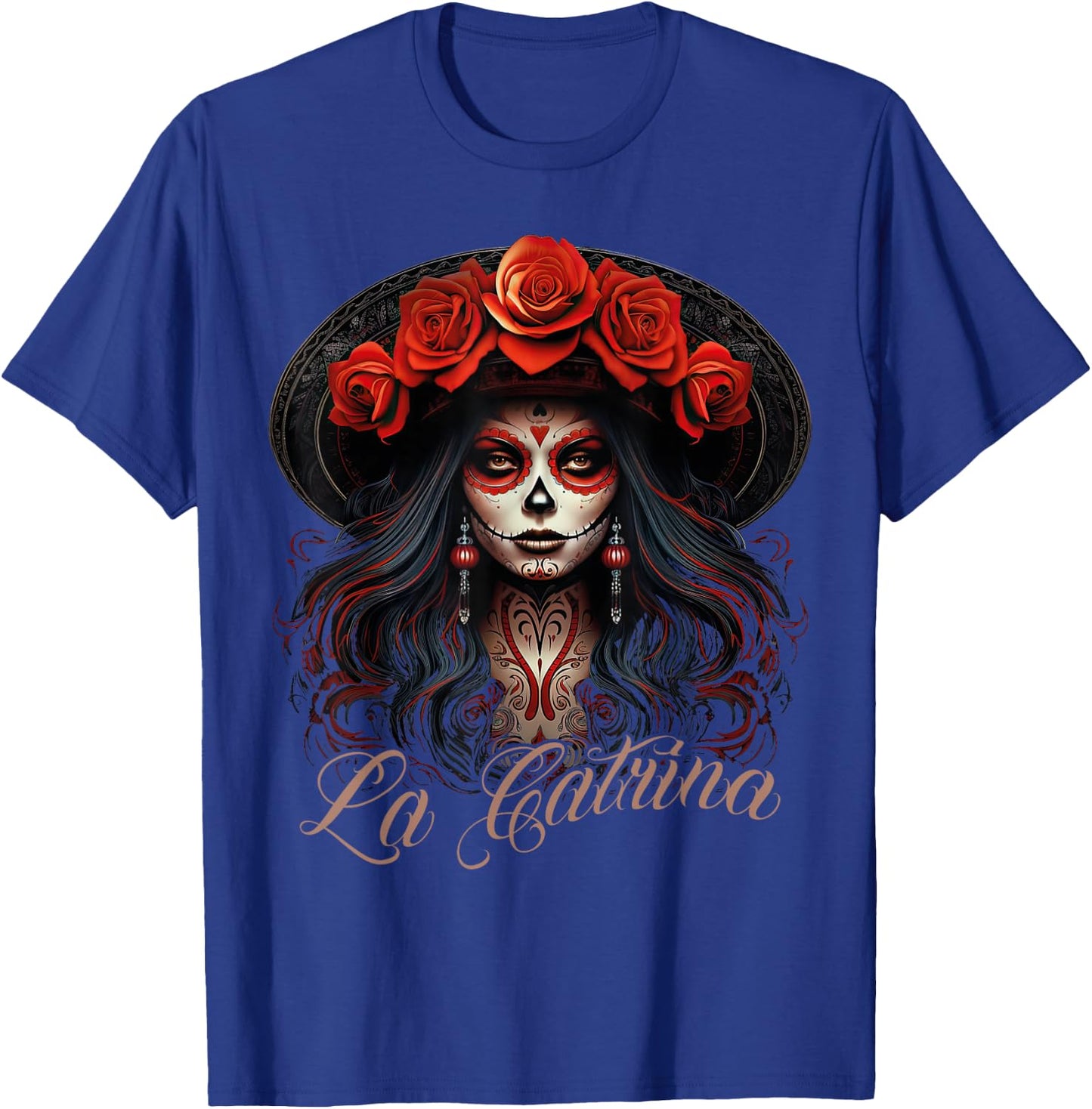 La Catrina Cool Dia De Los Muertos Design La Catrina , black T-Shirt - T-Shirt | Royal