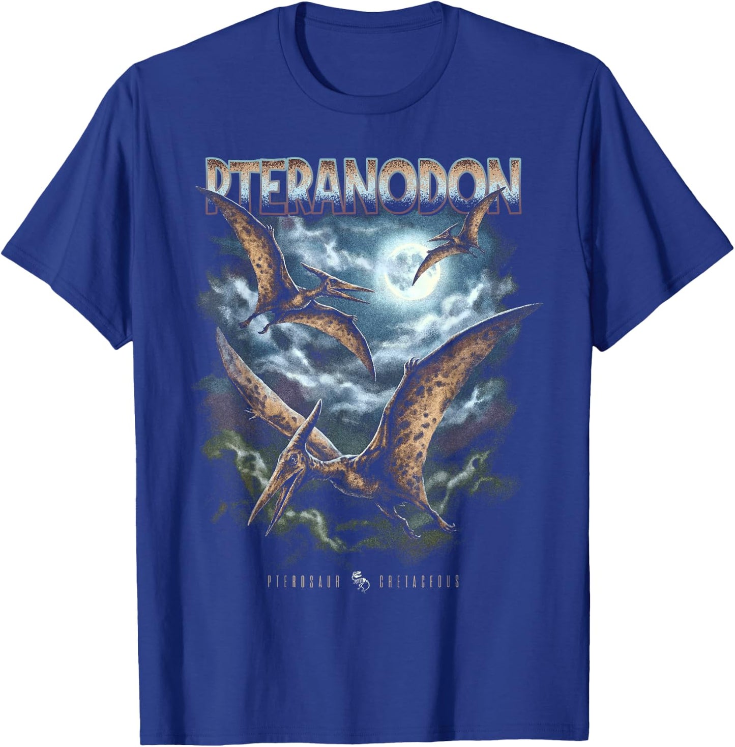 Vintage Pteranodon 90s Bootleg Dinosaur Prehistoric Dino T-Shirt - T-Shirt | Royal