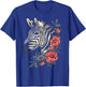 Zebra Vintage Flowers African Animal Zoo Keeper Zebra Lover T-Shirt - T-Shirt | Royal