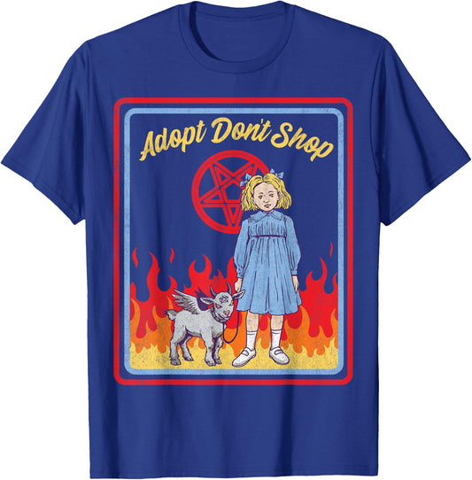 Vintage Child Game Horror, Adopt Dont Shop, Dark Humor T-Shirt - T-Shirt | Royal