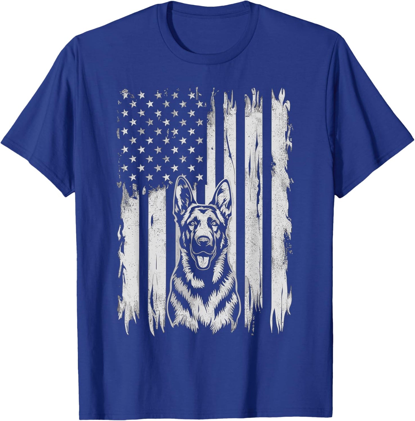 Patriotic German Shepherd 4th Of July Shepherd T-Shirt - T-Shirt | Royal