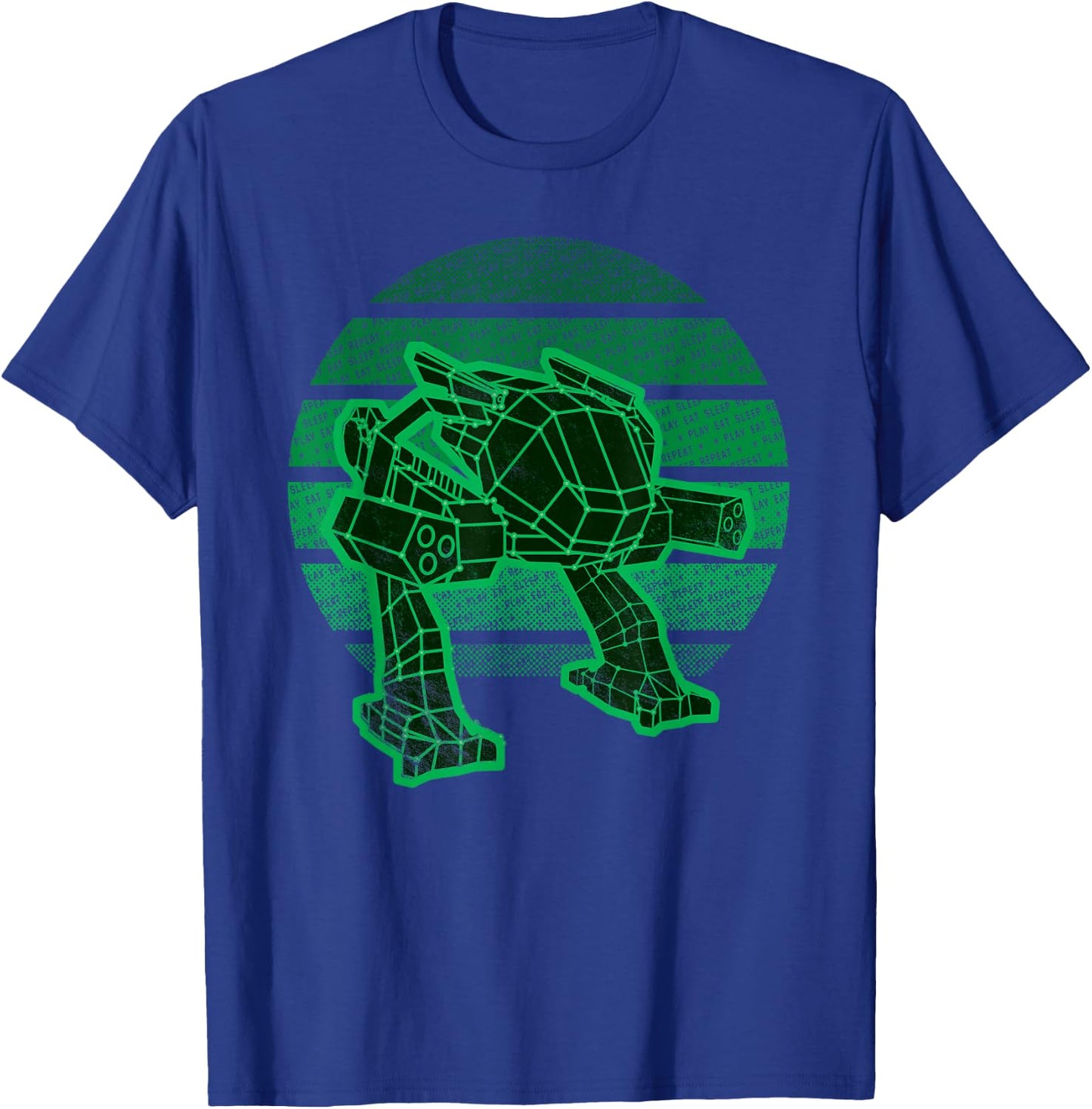 Mecha Shirt Battle Robot Combat Mech Walker Retro Gamer T-Shirt - T-Shirt | Royal