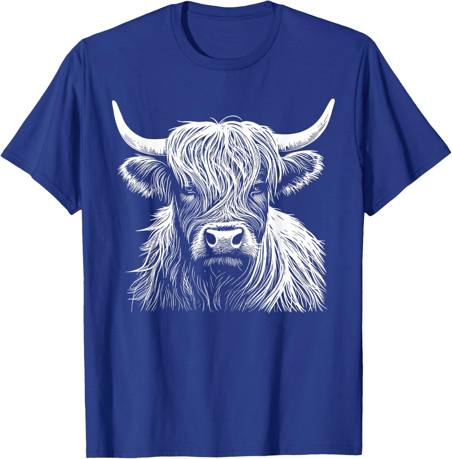 Highland Cow Scotland Scottish Fluffy Cow Cute Highland Coo T-Shirt - T-Shirt | Royal