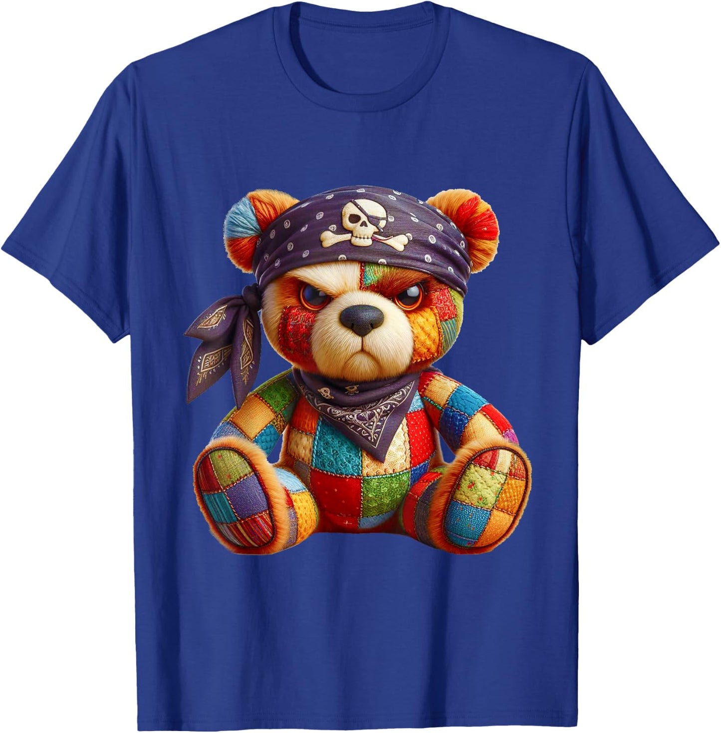 Pirate Bear Patchwork - Adventure & Style T-Shirt - T-Shirt | Royal
