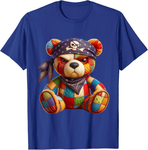 Pirate Bear Patchwork - Adventure & Style T-Shirt - T-Shirt | Royal