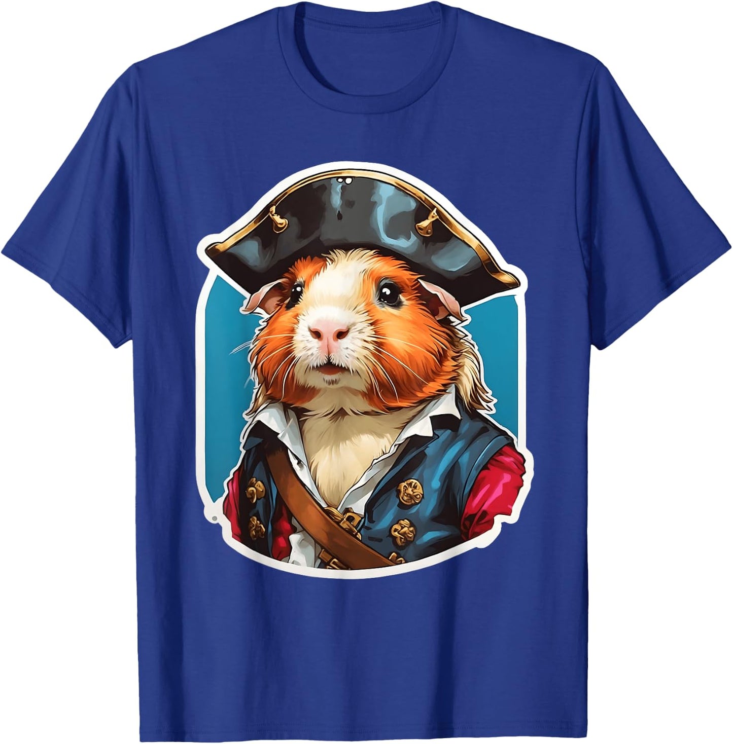 Guinea Pig Pirate Design - Adorable Pet in Pirate Attire T-Shirt - T-Shirt | Royal