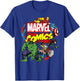 Marvel Comics Avengers Group Shot Around Logo Poster T-Shirt - T-Shirt | Royal