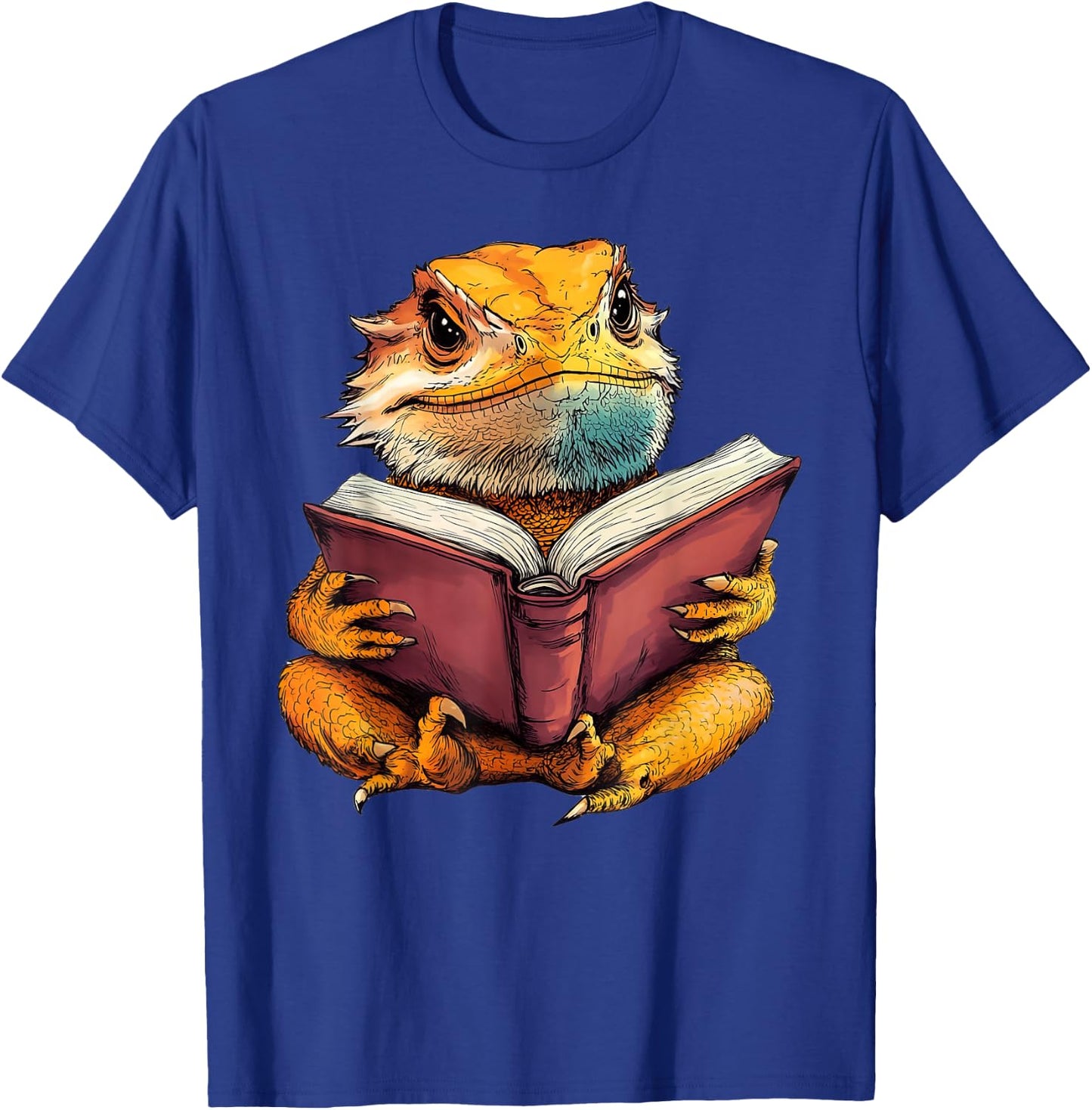 Cute Bearded Dragon Reading Book T-Shirt - T-Shirt | Royal