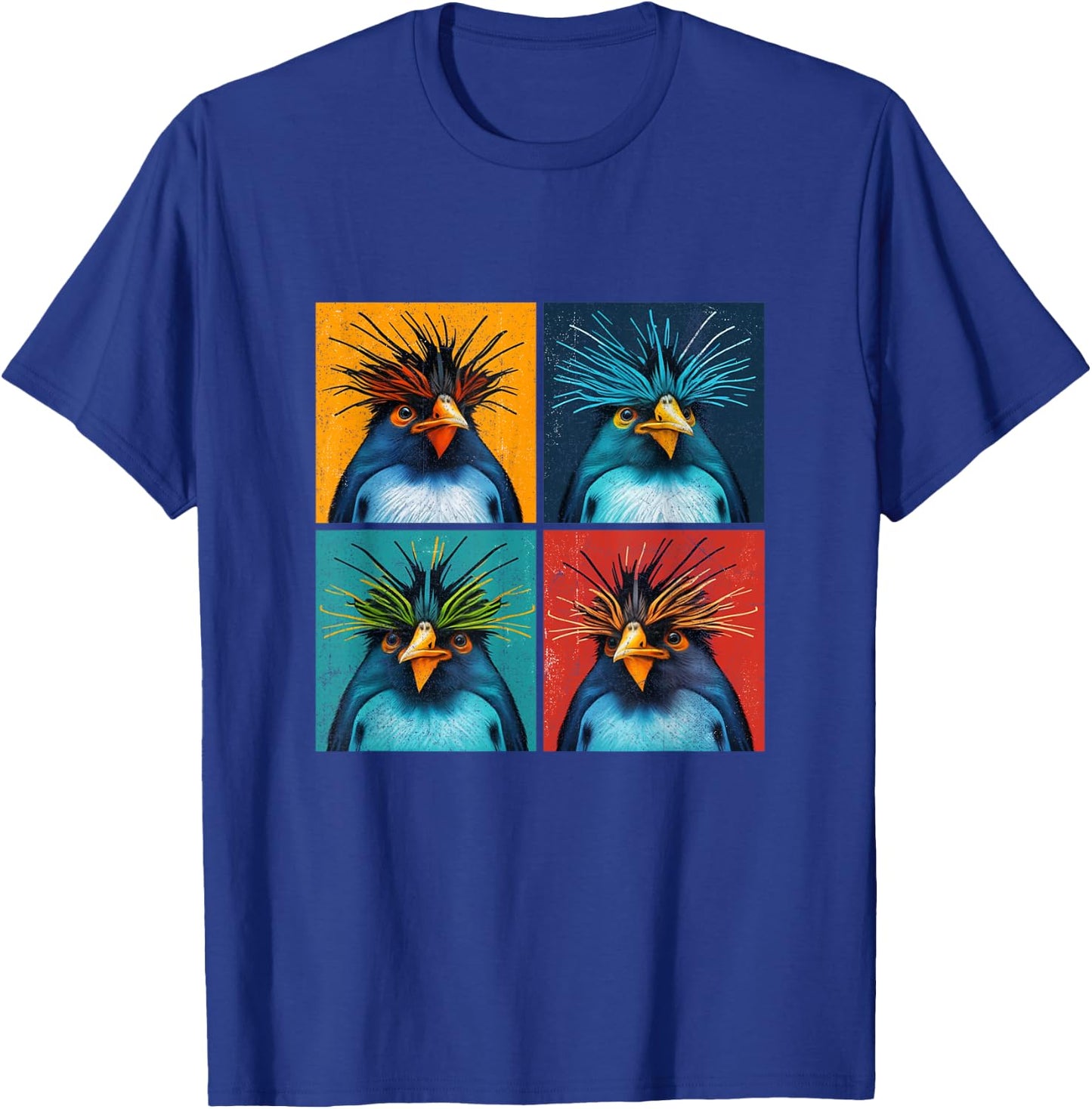 Rockhopper Penguin Pop Art Design Illustration Colourful Men T-Shirt - T-Shirt | Royal