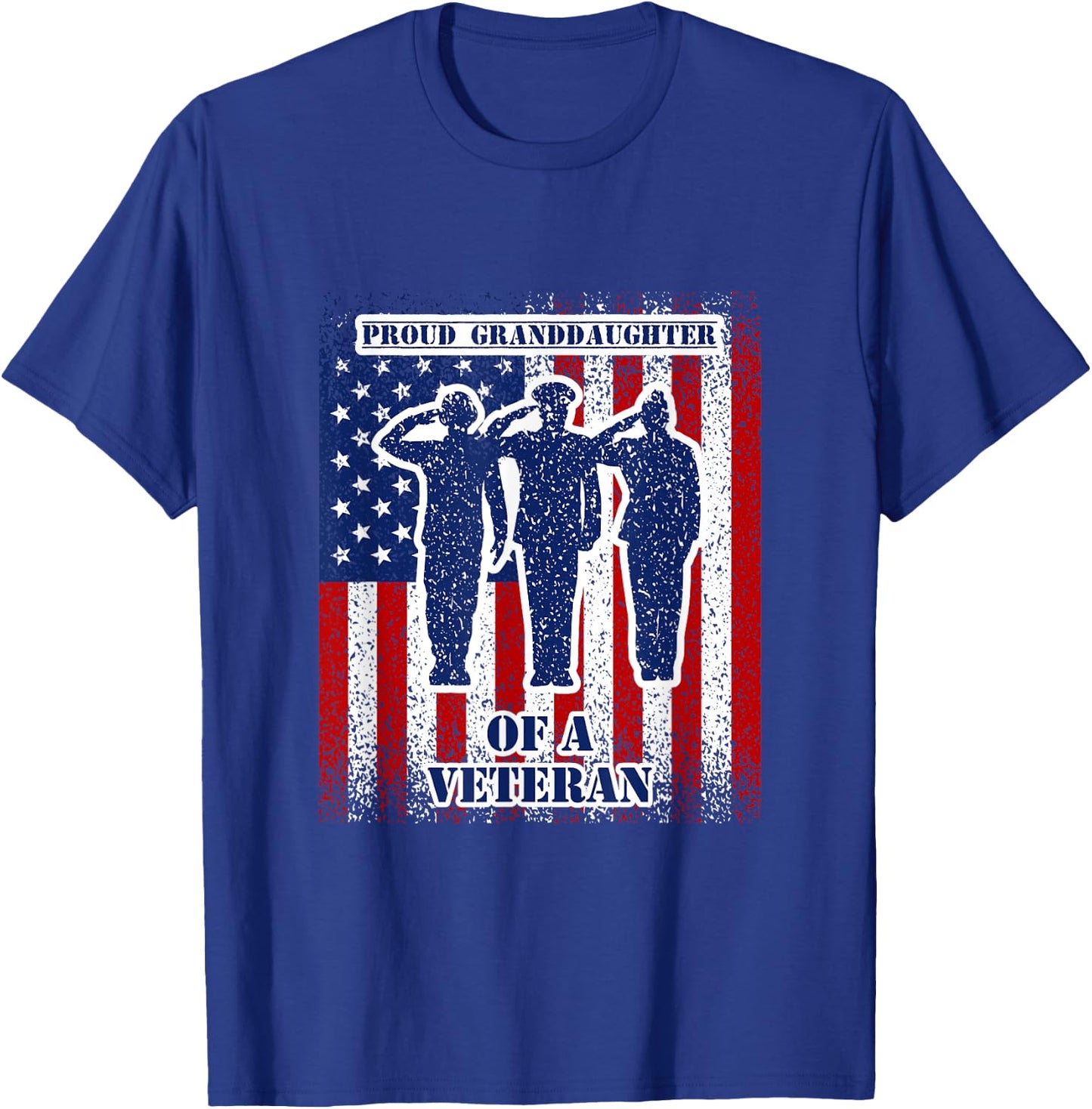 Proud Granddaughter of a Veteran US Flag Apparel T-Shirt - T-Shirt | Royal
