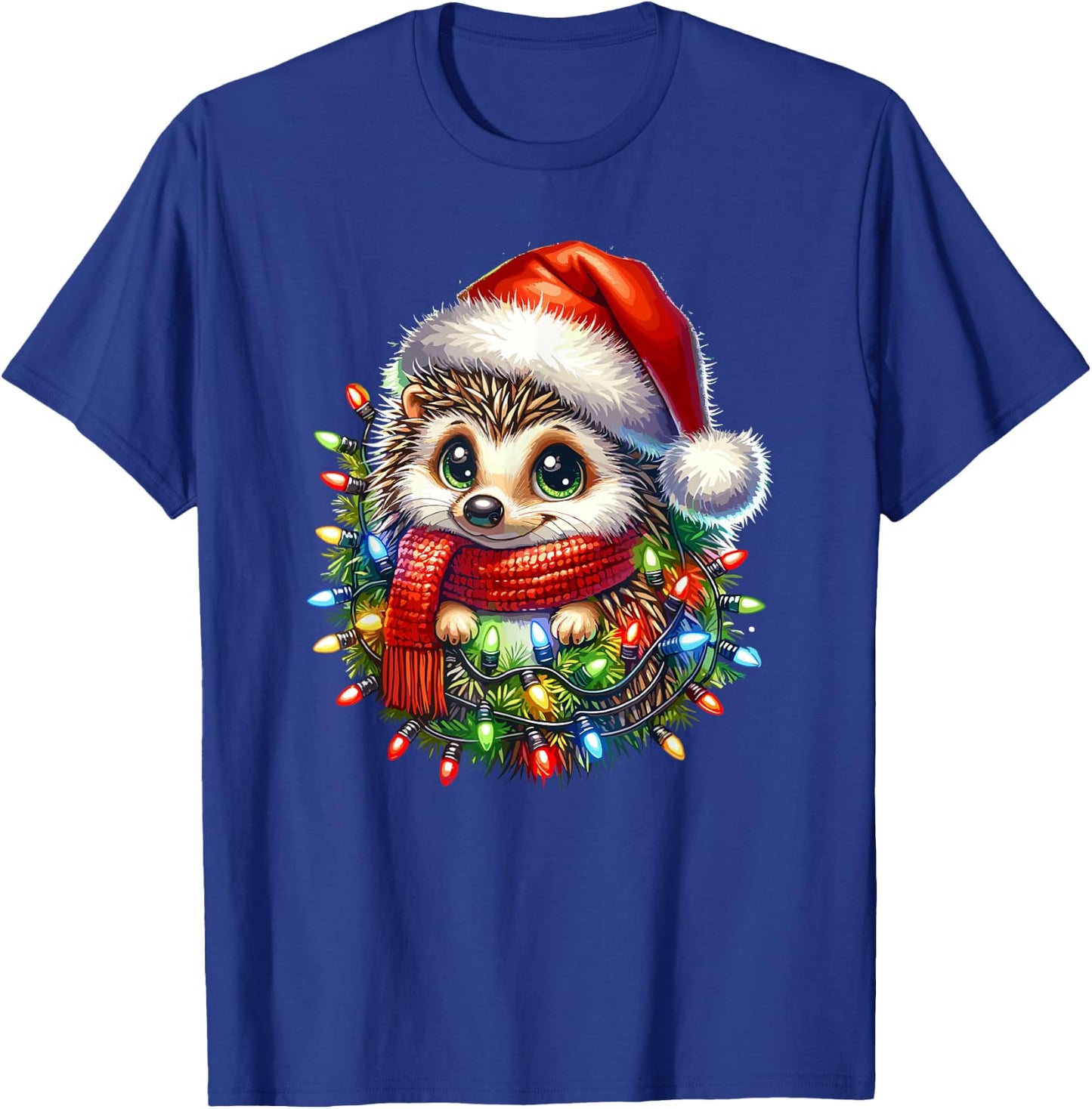 Christmas Hat Hedgehog Hedgehogs T-Shirt - T-Shirt | Royal