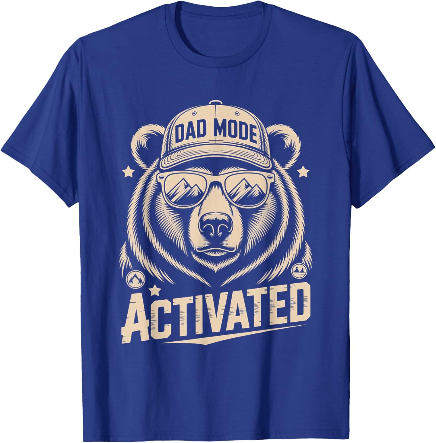 Cool Bear Dad Mode Activated Fathers Day Theme T-Shirt - T-Shirt | Royal