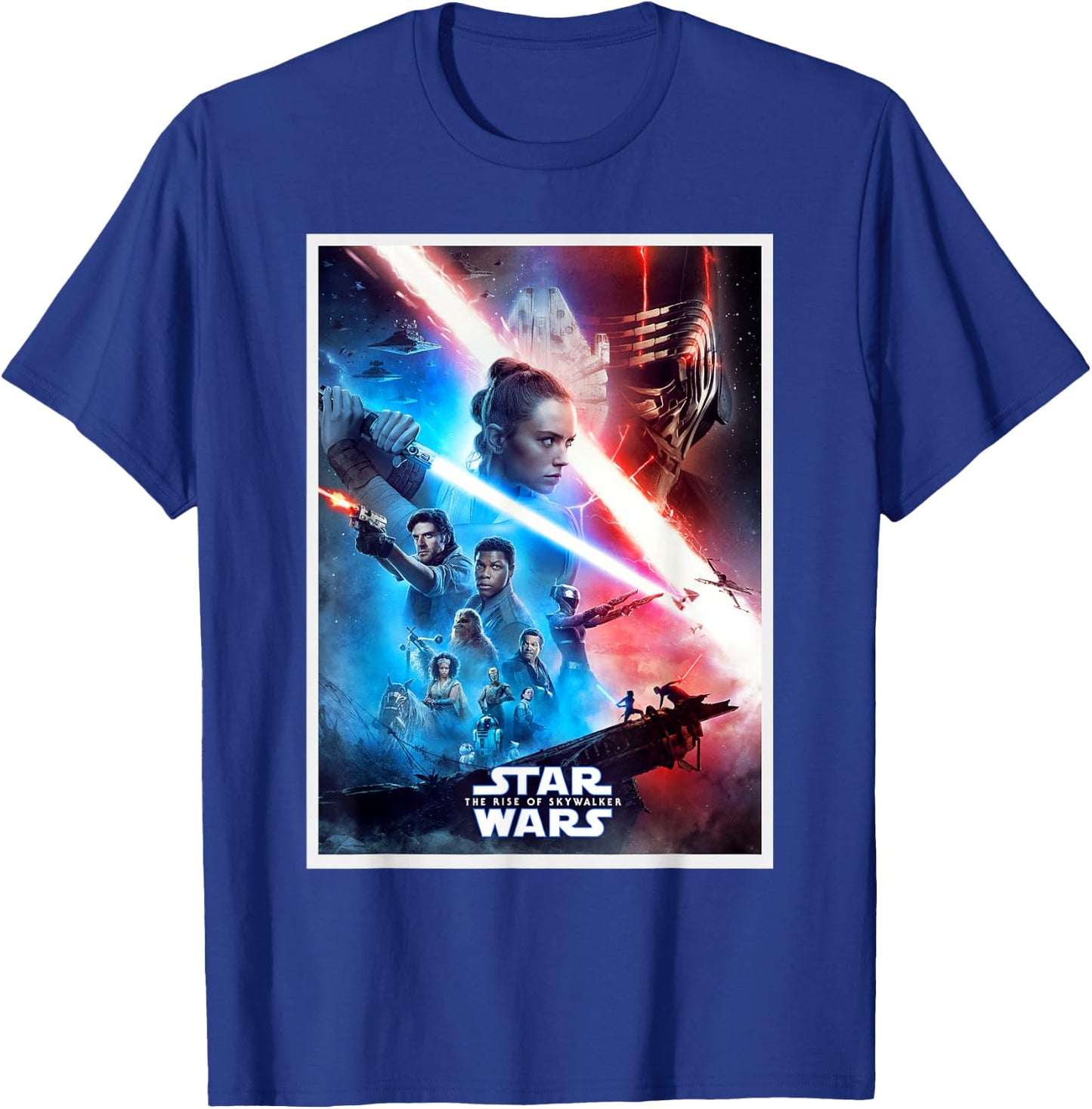 Star Wars The Rise of Skywalker Characters Movie Poster T-Shirt - T-Shirt | Royal