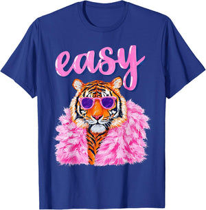 Easy Tiger Funky Glasses Pink Fur Coat T-Shirt - T-Shirt | Royal