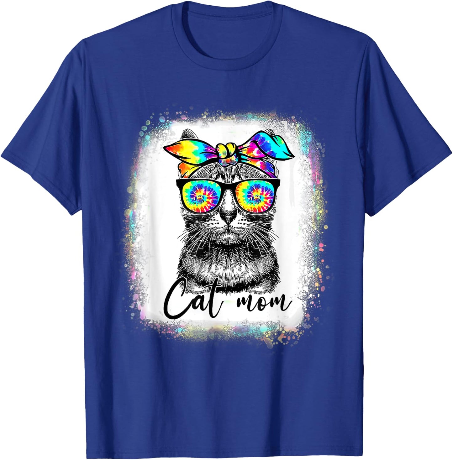 Best Cat Mom Ever Tie Dye Cat Mommy Mother's Day Catmother Women T-Shirt - T-Shirt | Royal