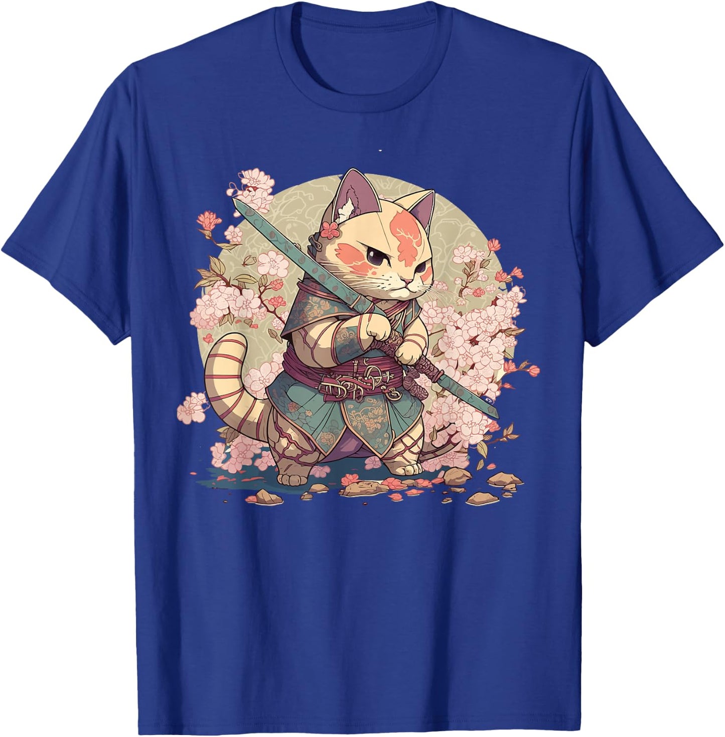 Samurai Cat Warrior Japanische Ninja Katze Kawaii T-Shirt - T-Shirt | Royal