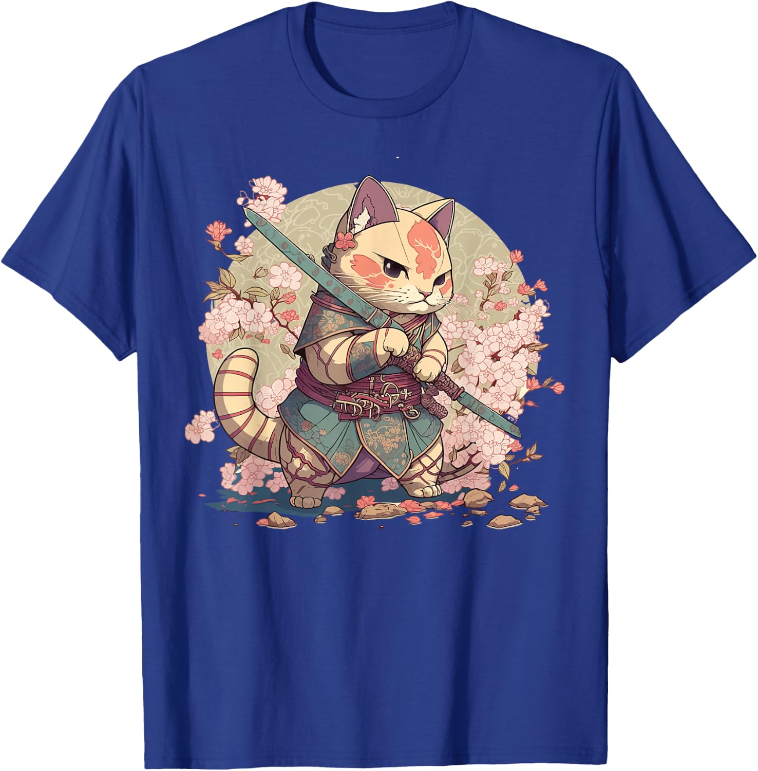 Samurai Cat Warrior Japanische Ninja Katze Kawaii T-Shirt - T-Shirt | Royal