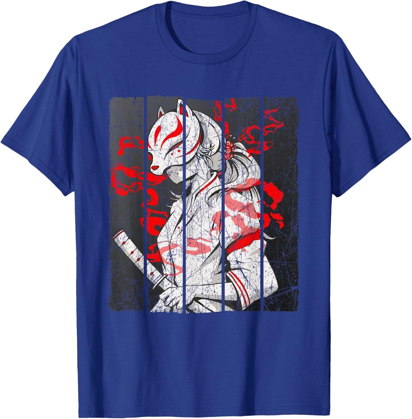 Japanese Mask Fox Aesthetic Kitsune Inari Oni Anime T-Shirt - T-Shirt | Royal