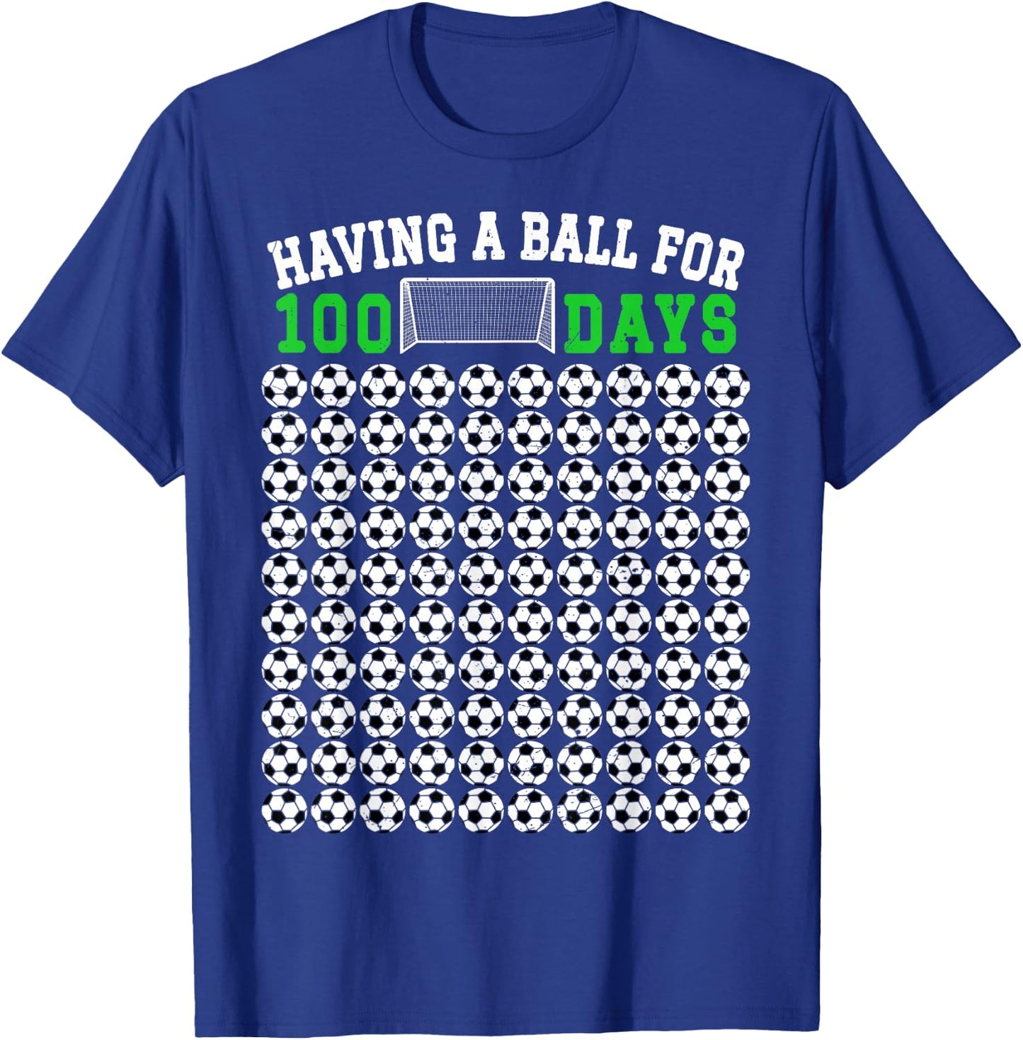 100 Days Of School Soccer 100th Day Of School For Boys Kids T-Shirt - T-Shirt | Royal