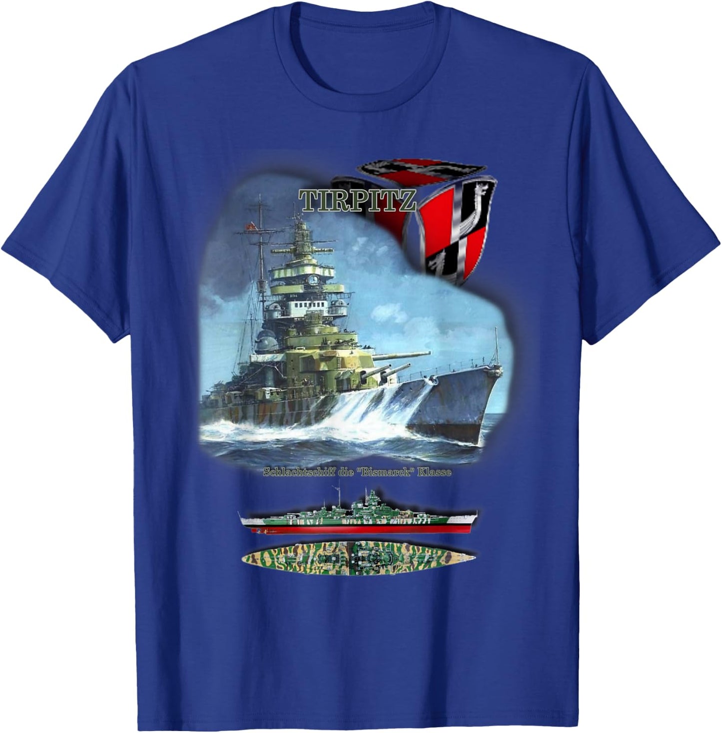 geschenkidee Schlachtschiff „TIRPITZ“ , -Erwachsene, Schwarz, S, Kurzarm T-Shirt - T-Shirt | Royal