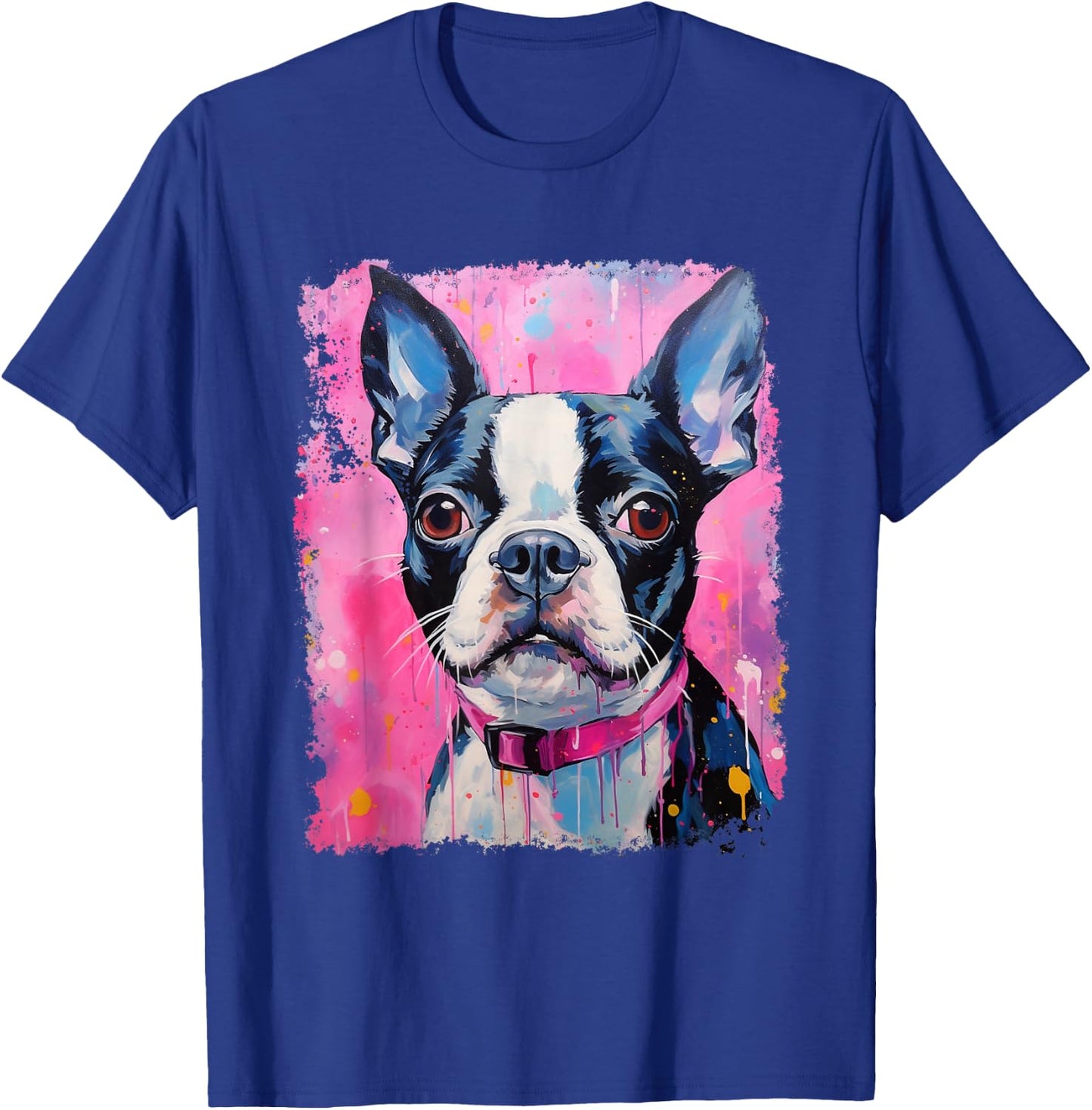 Dog Pink Boston Terrier T-Shirt - T-Shirt | Royal