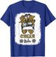 Cheer Lala Leopard Messy Bun Cheerleader Bleached T-Shirt - T-Shirt | Royal