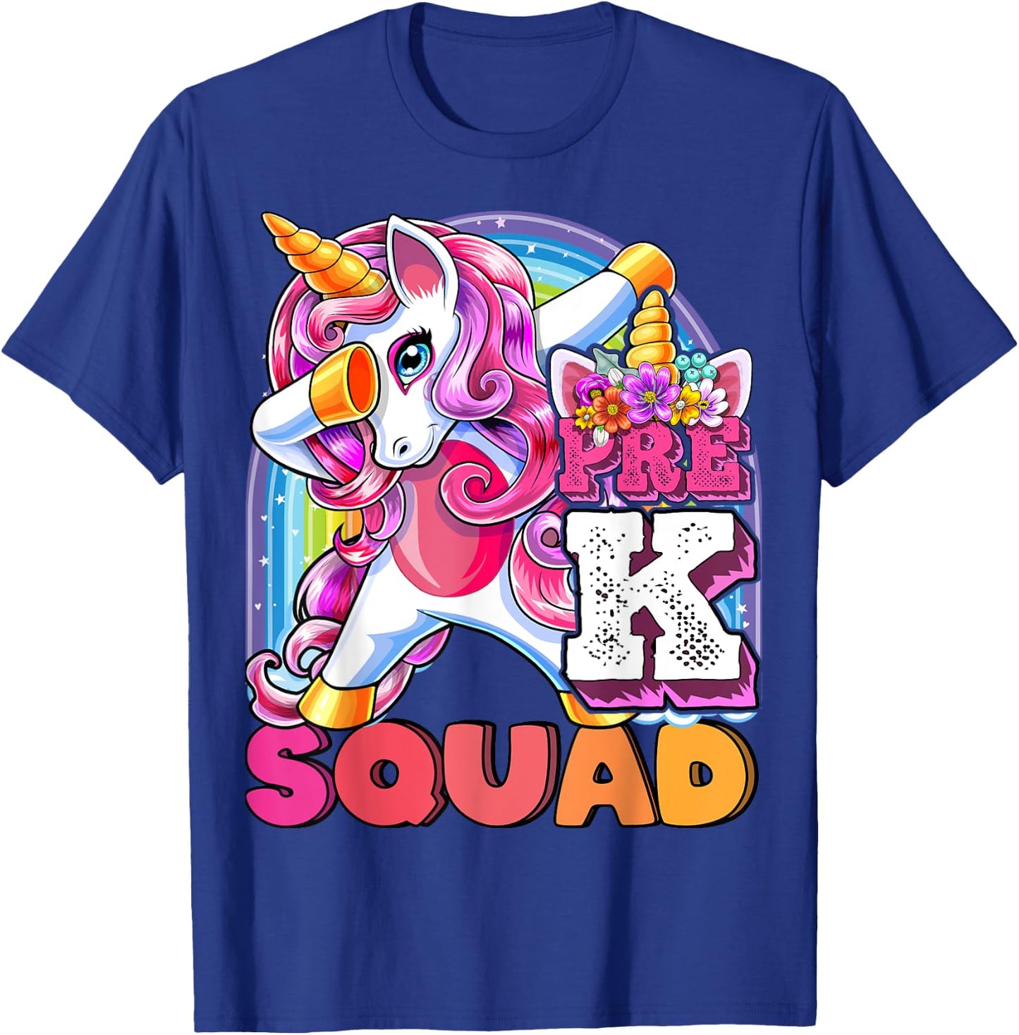 Pre-K Squad Dabbing Unicorn Back to School Girls Gift T-Shirt - T-Shirt | Royal
