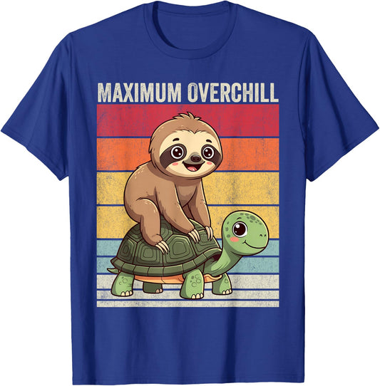 Sloth Turtle, Sloth Tortoise, Funny Sloth Riding a Turtle T-Shirt - T-Shirt | Royal