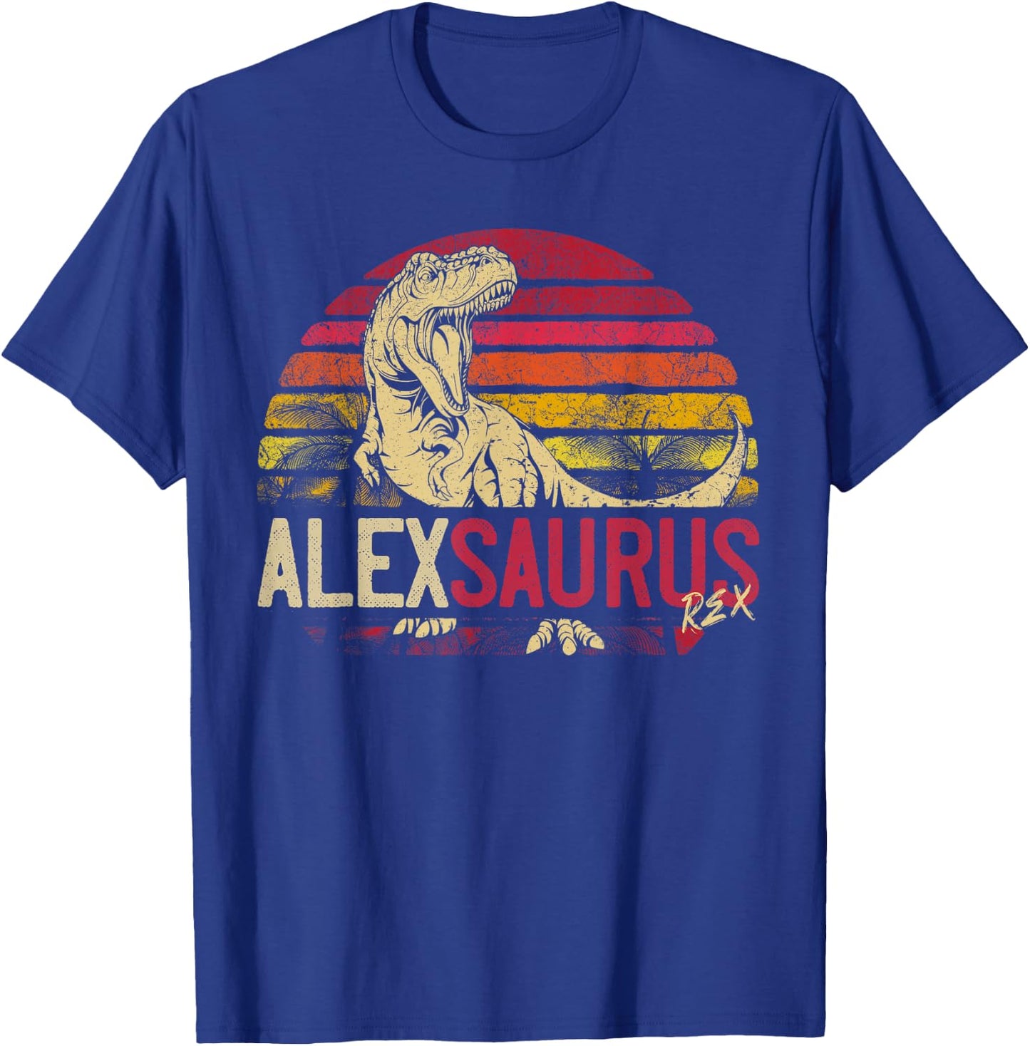 AlexSaurus Birthday Funny Personalized Dinosaur T Rex Name T-Shirt - T-Shirt | Royal