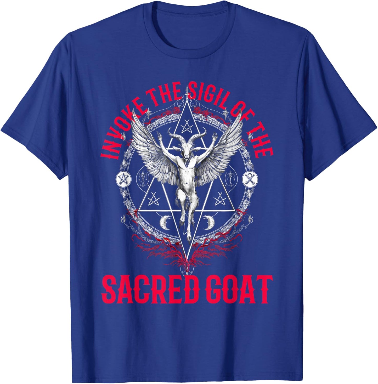 Baphomet Goth Dark Art 666 Witch Church of Satan Devil Goat T-Shirt - T-Shirt | Royal