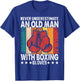 Never Underestimate An Old Man With Boxing Gloves Vintage T-Shirt - T-Shirt | Royal