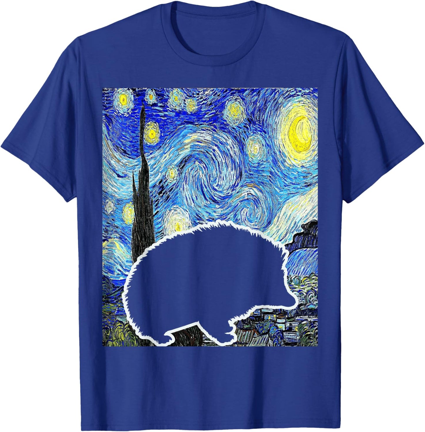 Hedgehog Starry Night Hedgehog Lover Hedgehog Painting T-Shirt - T-Shirt | Royal