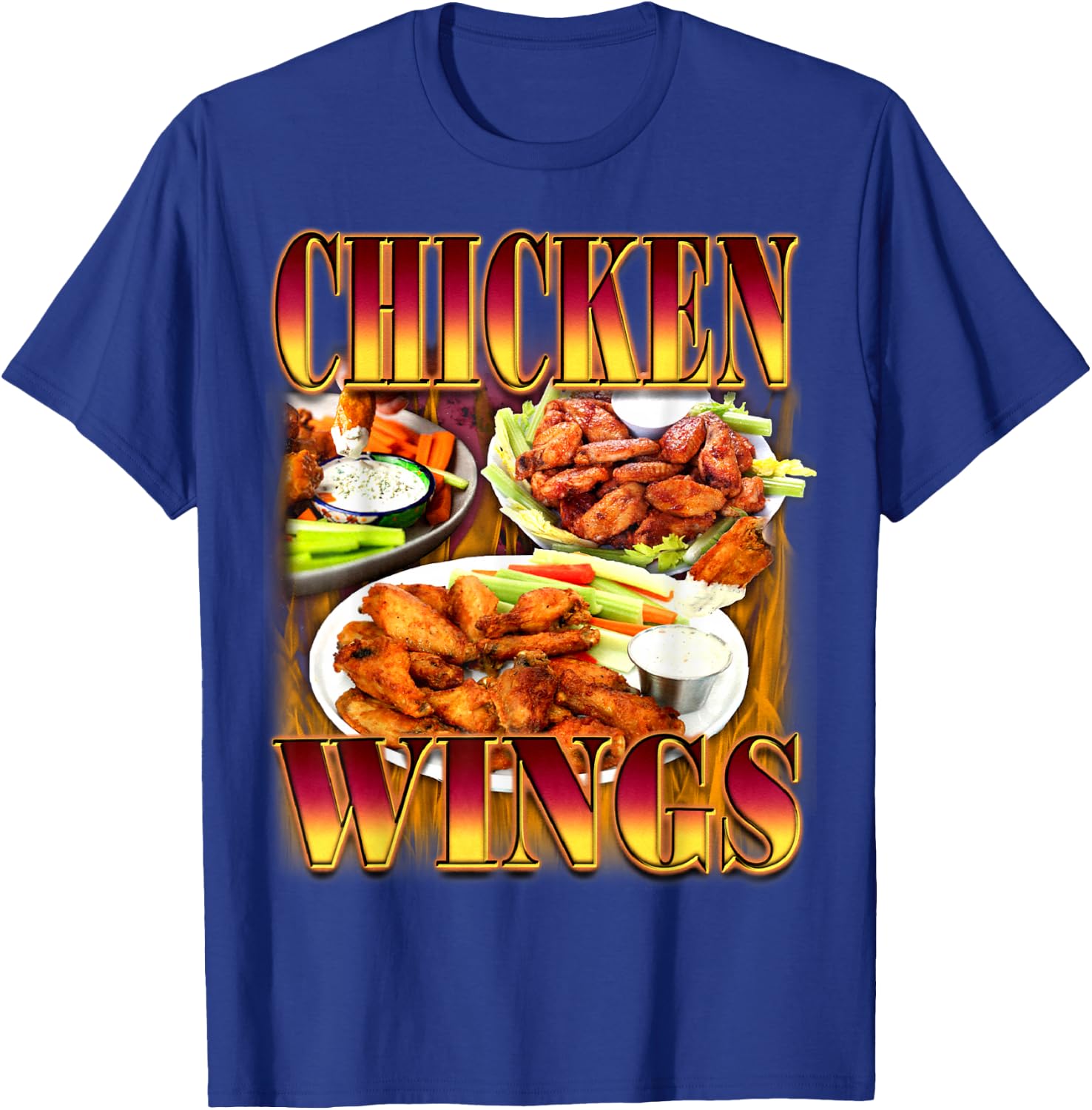 Wing Lover Bootleg Rap CDs Aesthetic 90s Funny Chicken Meme T-Shirt - T-Shirt | Royal