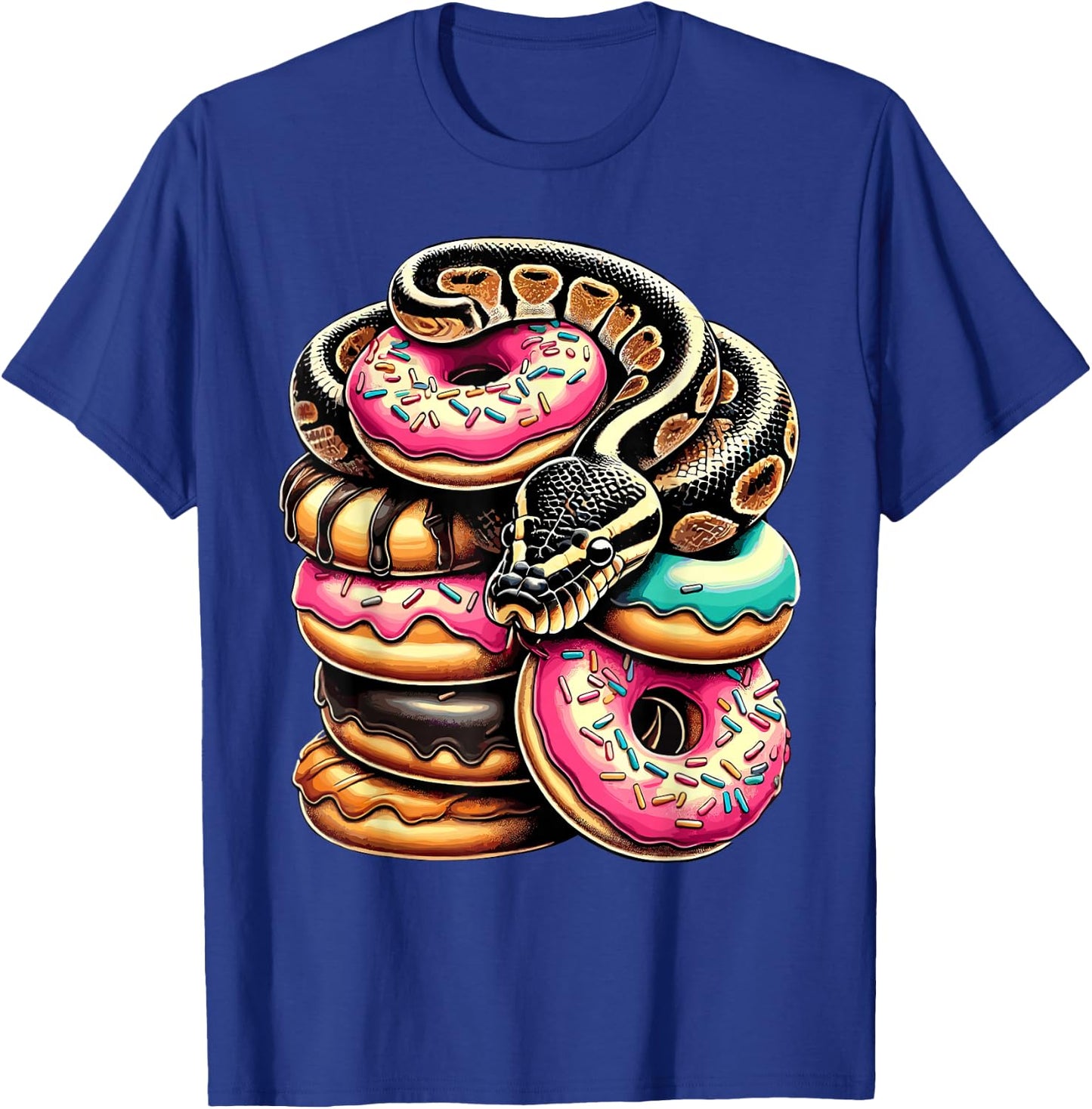 Donut Ball Python for Reptile Lovers Snake T-Shirt - T-Shirt | Royal