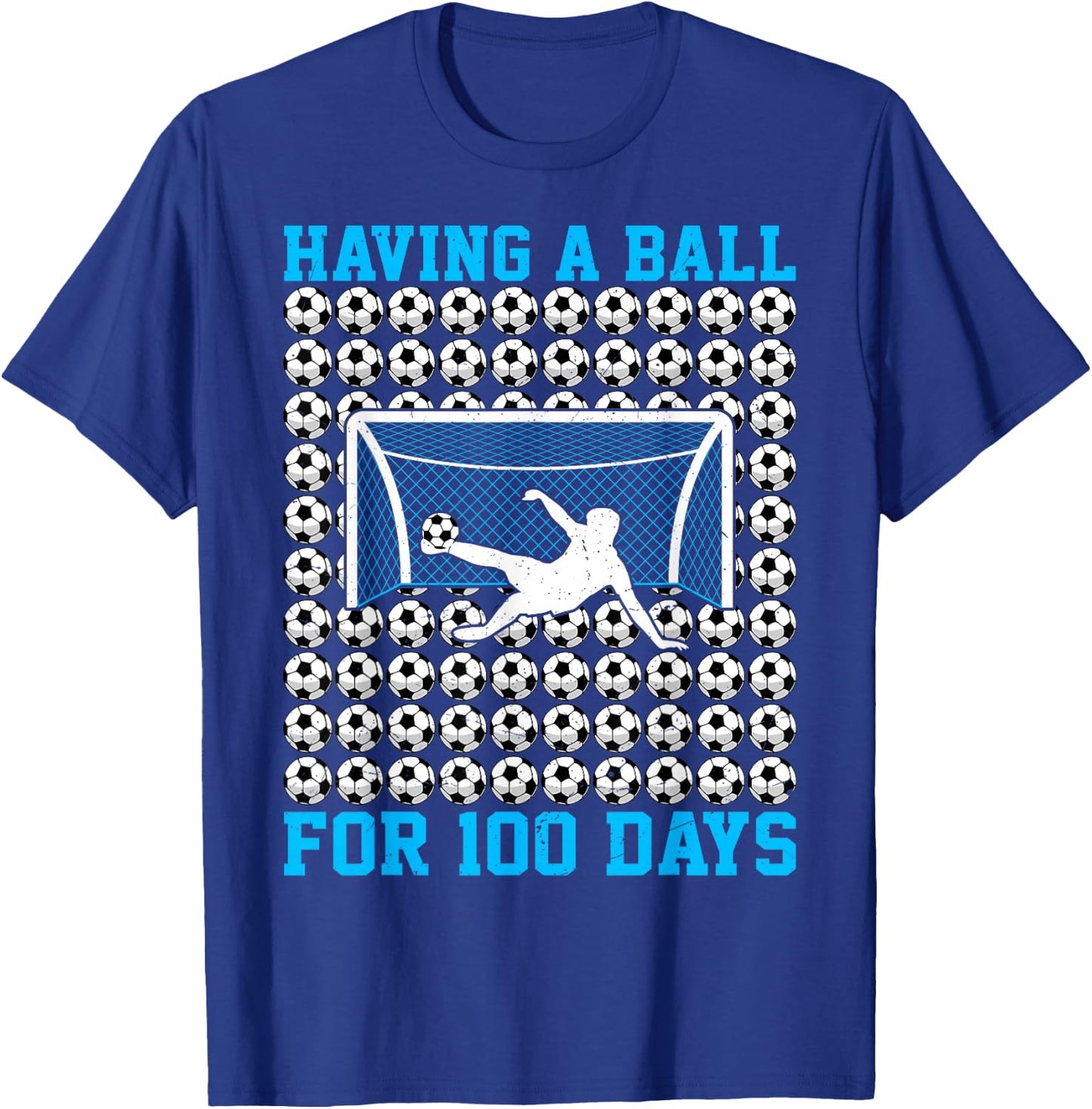 100 Days Of School Soccer 100th Day Of School For Boys Kids T-Shirt - T-Shirt | Royal