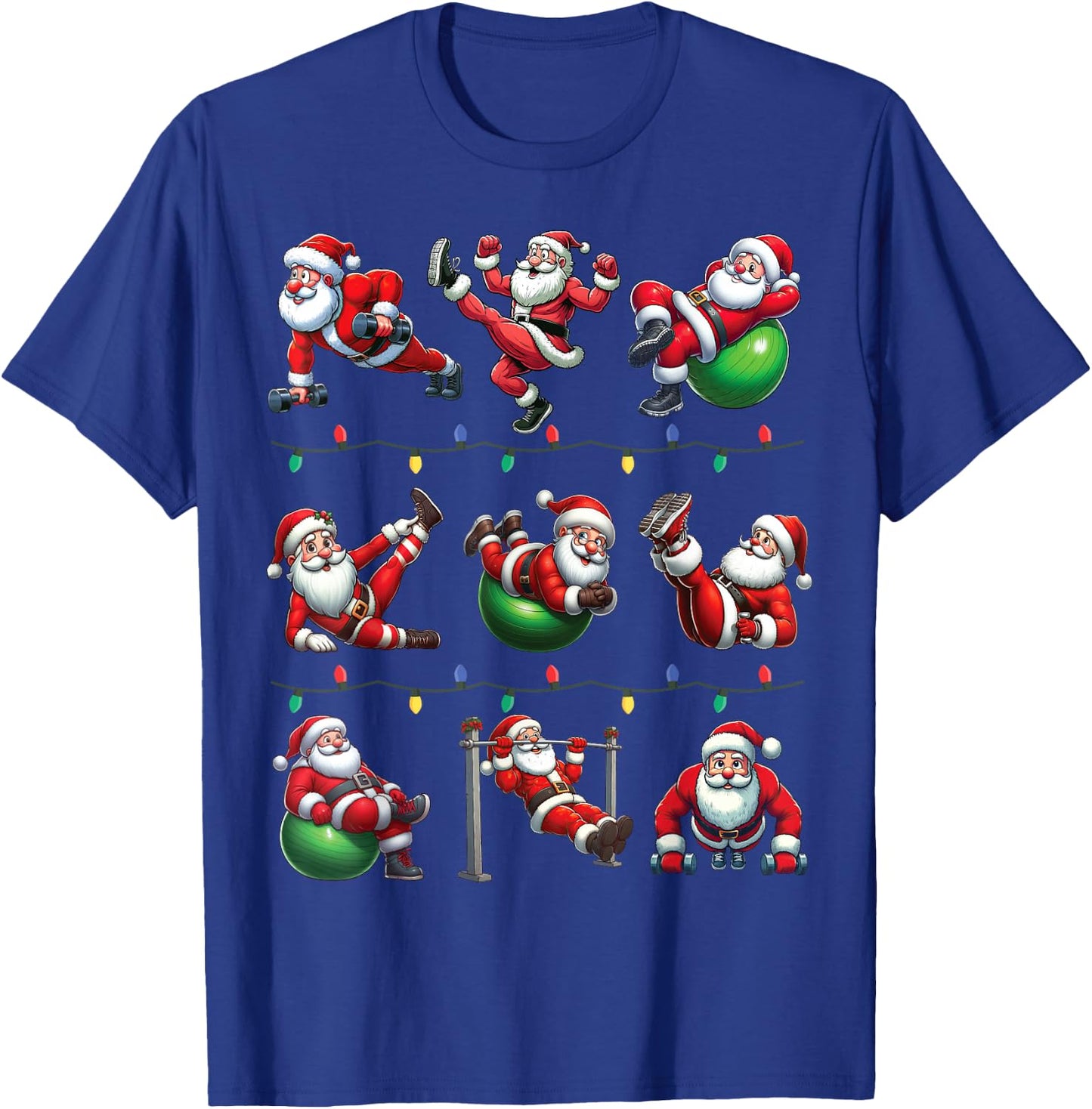 Santa Fitness Collection Gym Workout Weightlifting Christmas T-Shirt - T-Shirt | Royal