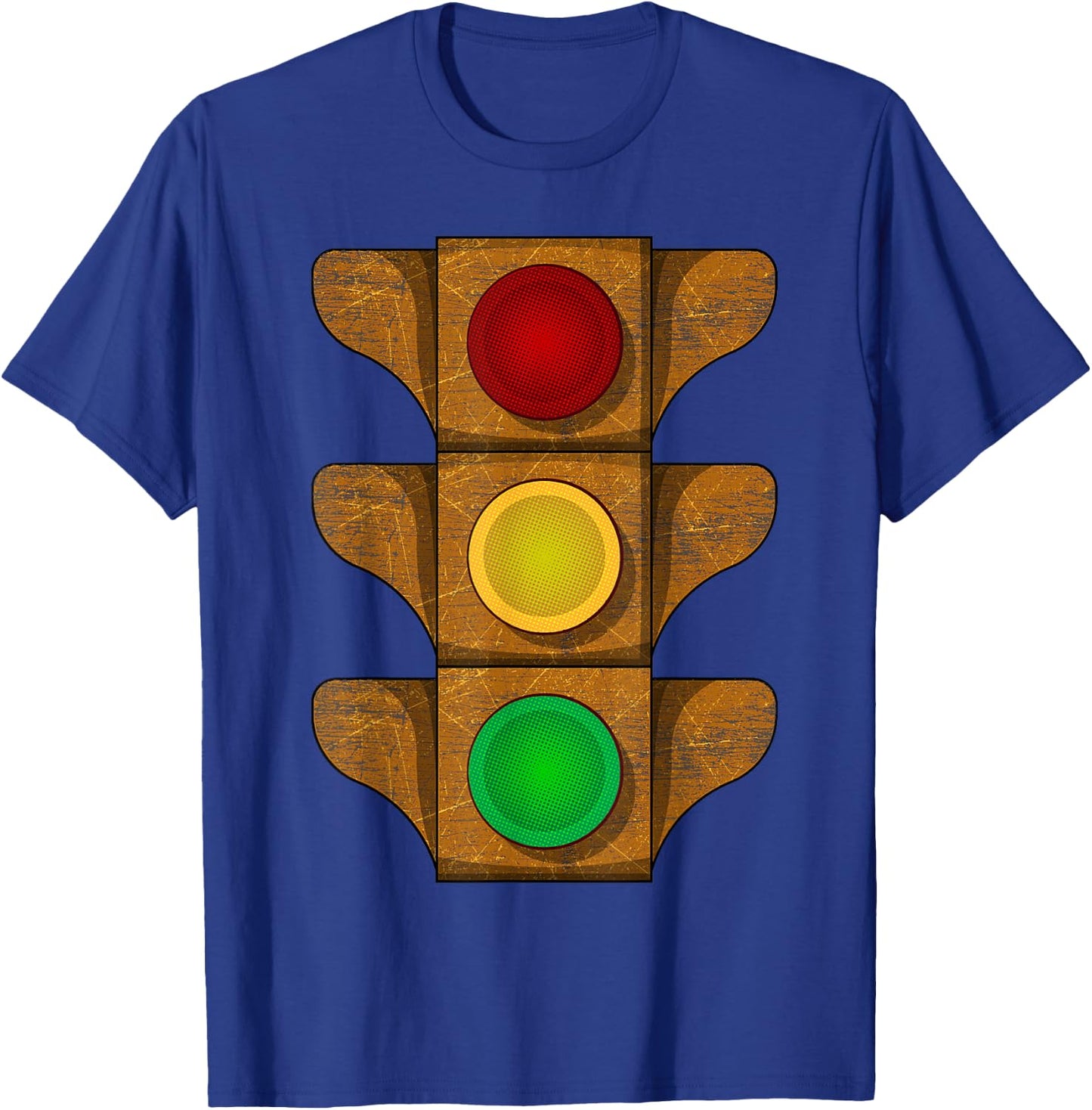 Traffic Light Vintage Rusty Stoplight Stop Go Caution Signal T-Shirt - T-Shirt | Royal
