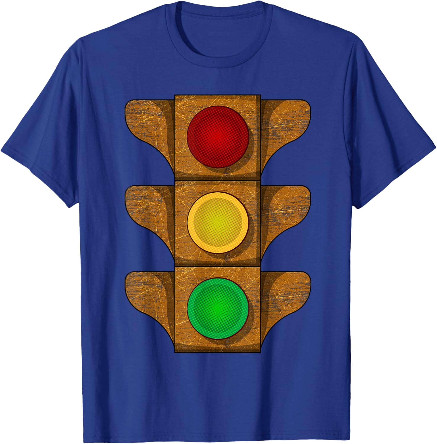Traffic Light Vintage Rusty Stoplight Stop Go Caution Signal T-Shirt - T-Shirt | Royal