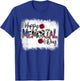 Bleached Happy Memorial Day Flower USA Patriotic T-Shirt - T-Shirt | Royal